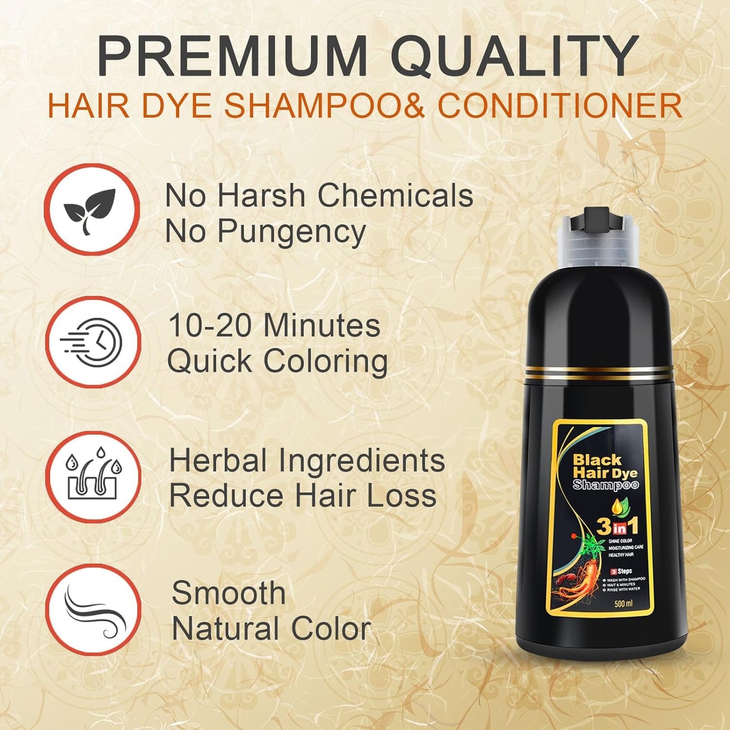 BLOSDREAM Black Hair Shampoo 3 in 1-100ml
