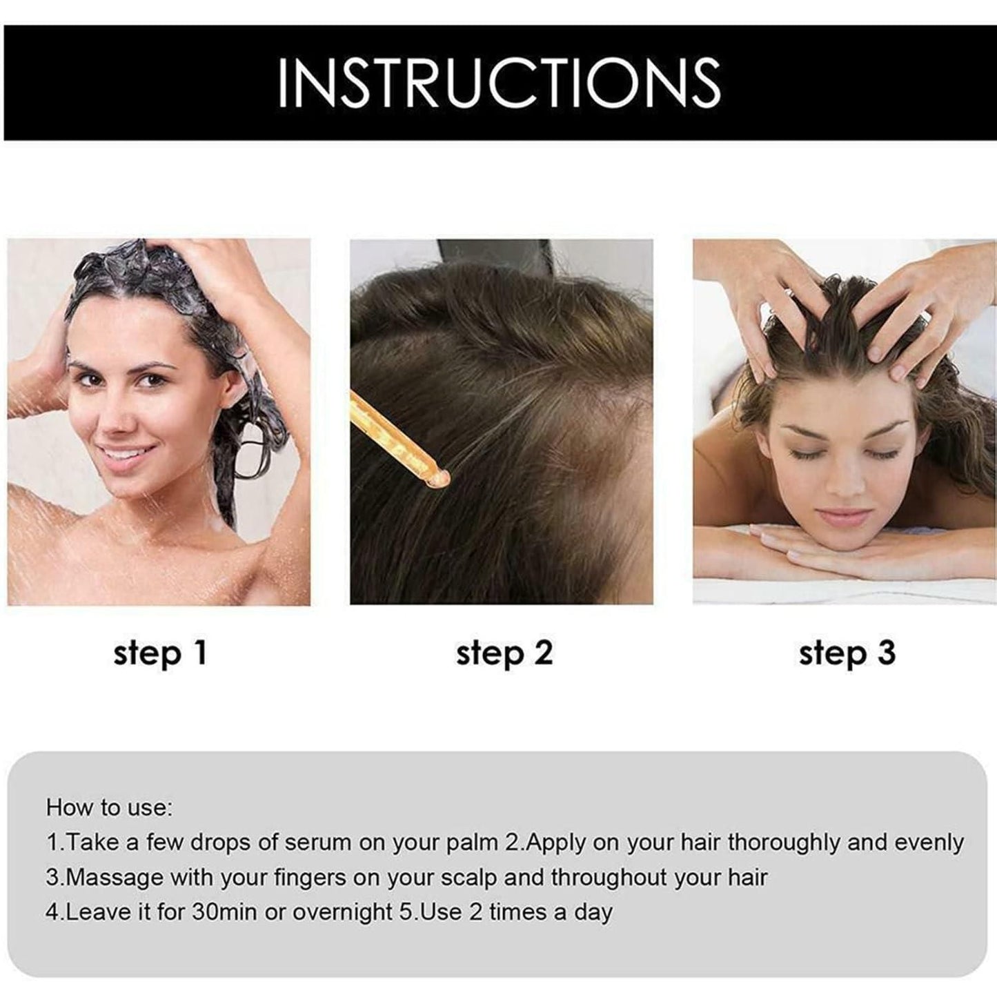 Organic Fermented Rice Water Hair Growth Serum (Options: Pack of 1 Or 2)