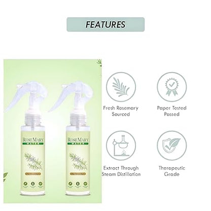 Rosemary Water, Hair Spray For Regrowth (Pack of 3 Bottle & 1 Sprayer)