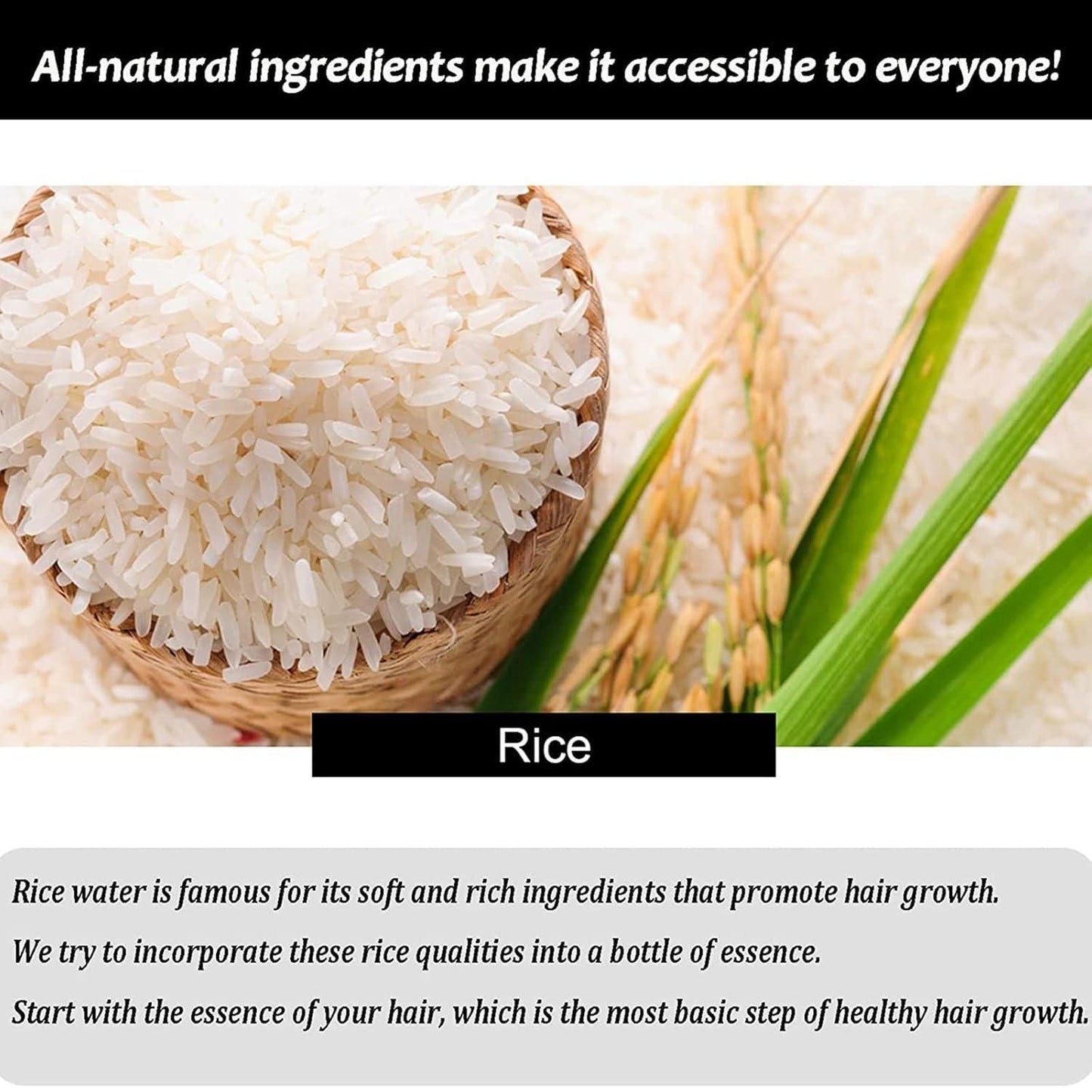 Organic Fermented Rice Water Hair Growth Serum (Options: Pack of 1 Or 2)