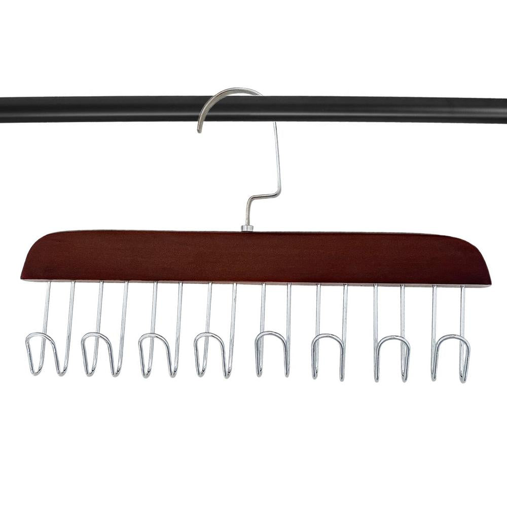 Multifunctional Wooden Hanger with Metal Hooks (Pack of 1)