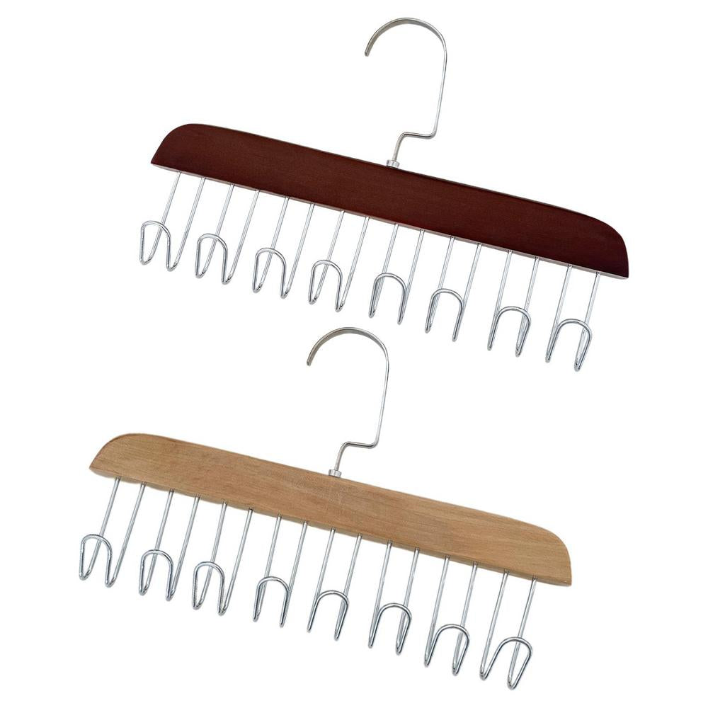 Multifunctional Wooden Hanger with Metal Hooks (Pack of 1)