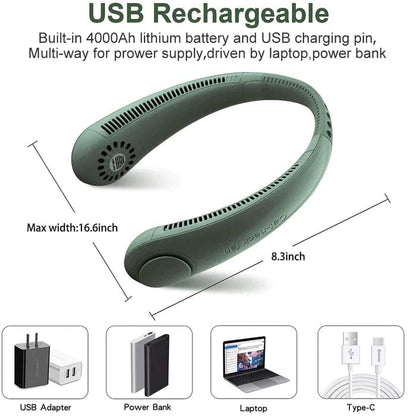 Portable Bladeless Hanging Rechargeable Neck Fan